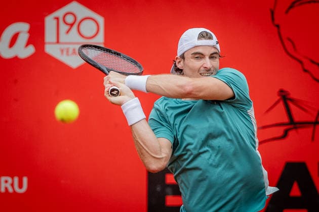 BRATISLAVA OPEN TENNIS ATP, Tennis Herren CHALLENGER Timofey Skatov (Kazakhstan) during first round ATP Tennis Challenger tour 100 Bratislava Open match against Taro Daniel (Japan). Tennis courts Slovan Bratislava, Bratislava, Slovakia, June 08, 2026. Photo by Branislav Racko Copyright: xx 080A0963