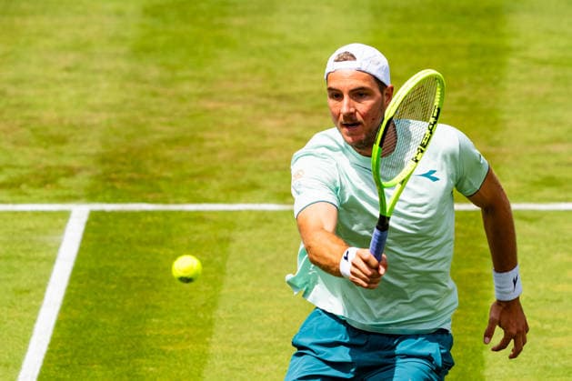^Stuttgart, GERMANY - June 09: Jan-Lennard Struff (GER) during the Singles Match between Jan-Lennard Struff (GER) vs. Alexis Galerneau (CAN) at BOSS OPEN 2026, Tennisanlage Weissenhof on June 09, 2026 in Stuttgart, Germany. Baden-Württemberg Germany Copyright: xTimoxSteinx