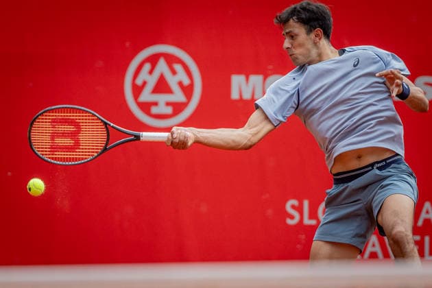 BRATISLAVA OPEN TENNIS ATP, Tennis Herren CHALLENGER Emilio Nava (USA) during first round ATP Tennis Challenger tour 100 Bratislava Open match against Pedro Boscardin Dias (Brazil). Tennis courts Slovan Bratislava, Bratislava, Slovakia, June 08, 2026. Photo by Branislav Racko Copyright: xx 080A1092