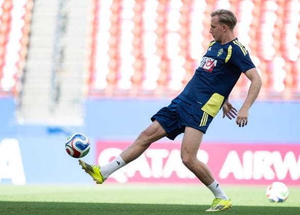 260609 Herman Johansson of the Swedish national football team at a training session during day -2 of the FIFA World Cup, WM, Weltmeisterschaft, Fussball 2026 on June 9, 2026 in Dallas. Photo: Petter Arvidson BILDBYRAN kod PA PA1225 fotboll football soccer fotball vm fotbolls-vm fotball-vm fotbolls-vm 2026 fifa world cup 2026 träning practice training sverige sweden sverige a day -2 bbeng