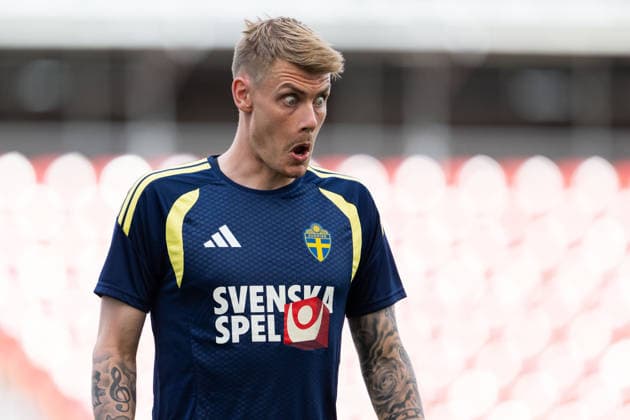 260609 Eric Smith of the Swedish national football team at a training session during day -2 of the FIFA World Cup, WM, Weltmeisterschaft, Fussball 2026 on June 9, 2026 in Dallas. Photo: Petter Arvidson BILDBYRAN kod PA PA1225 fotboll football soccer fotball vm fotbolls-vm fotball-vm fotbolls-vm 2026 fifa world cup 2026 träning practice training sverige sweden sverige a day -2 bbeng