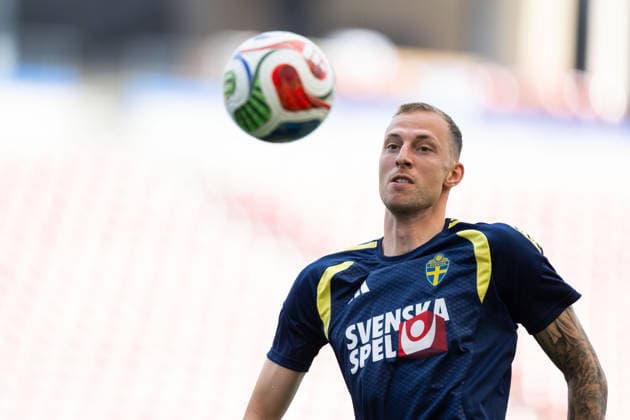 260609 Gustaf Nilsson of the Swedish national football team at a training session during day -2 of the FIFA World Cup, WM, Weltmeisterschaft, Fussball 2026 on June 9, 2026 in Dallas. Photo: Petter Arvidson BILDBYRAN kod PA PA1225 fotboll football soccer fotball vm fotbolls-vm fotball-vm fotbolls-vm 2026 fifa world cup 2026 träning practice training sverige sweden sverige a day -2 bbeng