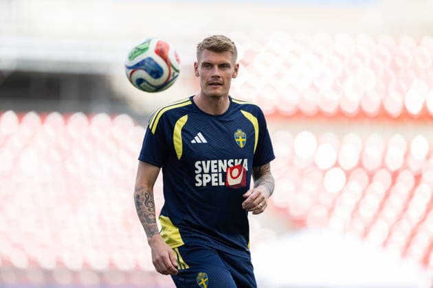 260609 Eric Smith of the Swedish national football team at a training session during day -2 of the FIFA World Cup, WM, Weltmeisterschaft, Fussball 2026 on June 9, 2026 in Dallas. Photo: Petter Arvidson BILDBYRAN kod PA PA1225 fotboll football soccer fotball vm fotbolls-vm fotball-vm fotbolls-vm 2026 fifa world cup 2026 träning practice training sverige sweden sverige a day -2 bbeng