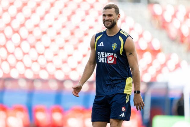 260609 Jesper Karlström of the Swedish national football team at a training session during day -2 of the FIFA World Cup, WM, Weltmeisterschaft, Fussball 2026 on June 9, 2026 in Dallas. Photo: Petter Arvidson BILDBYRAN kod PA PA1225 fotboll football soccer fotball vm fotbolls-vm fotball-vm fotbolls-vm 2026 fifa world cup 2026 träning practice training sverige sweden sverige a day -2 bbeng