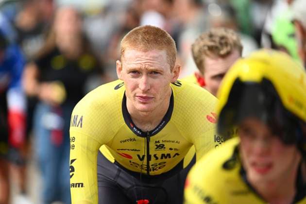 Tour Auvergne - Rhone-Alpes 2026 Stage 3 PERREUX, FRANCE - JUNE 09 : Jorgenson Matteo (USA) of Team Visma Lease a Bike during stage 3 of the 78th edition of Tour Auvergne - Rhone-Alpes an UCI World Tour 2.UWT Team Time Trial stage for Men Elite of 28.4 km with start in Perreux and finish in Perreux on June 9, 2026 in Perreux, France, 09 06 2026 ( Motordriver Guy De Vuyst - Perreux France  Copyright: xVincentxKalutx