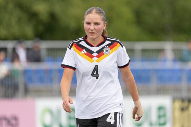 U19 Frauen Testspiel: Deutschland - USA, 09.06.2026 Lina Szaraz (Deutschland U19 4) erzielte das entscheidende Tor zum 1:0, Freisteller, Portrait Porträt, Deutschland - USA, Rodgau, Maingau-Energie-Stadion Am Weichsee , 9.6.2026