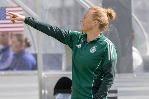U19 Frauen Testspiel: Deutschland - USA, 09.06.2026 Melanie Behringer (Trainerin Deutschland U19), Freisteller, Portrait Porträt, Deutschland - USA, Rodgau, Maingau-Energie-Stadion Am Weichsee , 9.6.2026