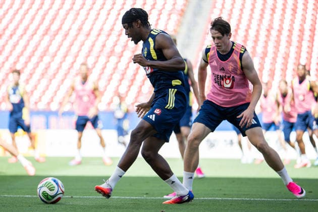 260609 Anthony Elanga of the Swedish national football team at a training session during day -2 of the FIFA World Cup, WM, Weltmeisterschaft, Fussball 2026 on June 9, 2026 in Dallas. Photo: Petter Arvidson BILDBYRAN kod PA PA1225 fotboll football soccer fotball vm fotbolls-vm fotball-vm fotbolls-vm 2026 fifa world cup 2026 träning practice training sverige sweden sverige a day -2 bbeng