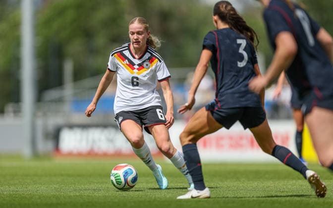 GER, Frankfurt, Deutschland U19 vs USA U19 Freundschaftsspiel, Fussball, DFB, Spielzeit 2025 2026, DFB-Campus, zweites Spiel im Bild: Marie Gmeineder (Deutschland U19 Frauen 6) DFB DFL REGULATIONS PROHIBIT ANY USE OF PHOTOGRAPHS AS IMAGE SEQUENCES AND OR QUASI-VIDEO, 09.06.2026