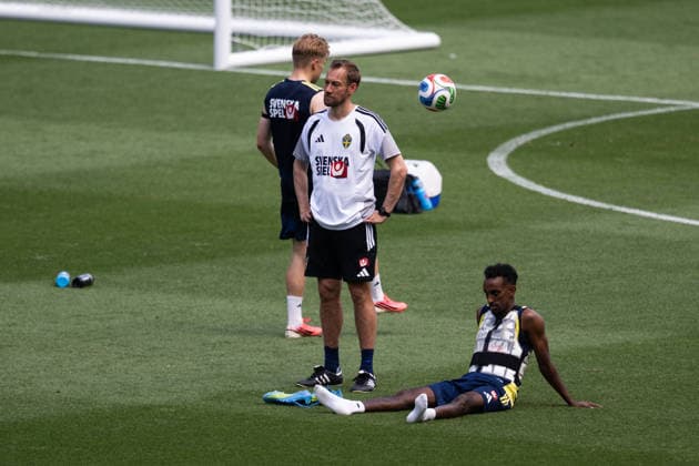 260609 Taha Ali of the Swedish national football team at a training session during day -2 of the FIFA World Cup, WM, Weltmeisterschaft, Fussball 2026 on June 9, 2026 in Dallas. Photo: Petter Arvidson BILDBYRAN kod PA PA1225 fotboll football soccer fotball vm fotbolls-vm fotball-vm fotbolls-vm 2026 fifa world cup 2026 träning practice training sverige sweden sverige a day -2 bbeng
