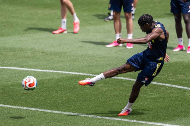 260609 Anthony Elanga of the Swedish national football team at a training session during day -2 of the FIFA World Cup, WM, Weltmeisterschaft, Fussball 2026 on June 9, 2026 in Dallas. Photo: Petter Arvidson BILDBYRAN kod PA PA1225 fotboll football soccer fotball vm fotbolls-vm fotball-vm fotbolls-vm 2026 fifa world cup 2026 träning practice training sverige sweden sverige a day -2 bbeng