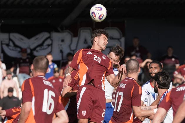 Latvia Faroe Islands Soccer, RÄ«ga, Latvia, 09.06.2026 Marko Regza in action during Baltic Cup game between Latvia and Faroe Islands national teams In Riga, Latvia, 09.06.2026. Photo: Roman Koksarov (RKF) RÄ«ga Latvia Copyright: xRomanxKoksarovx DSC00785.JPG