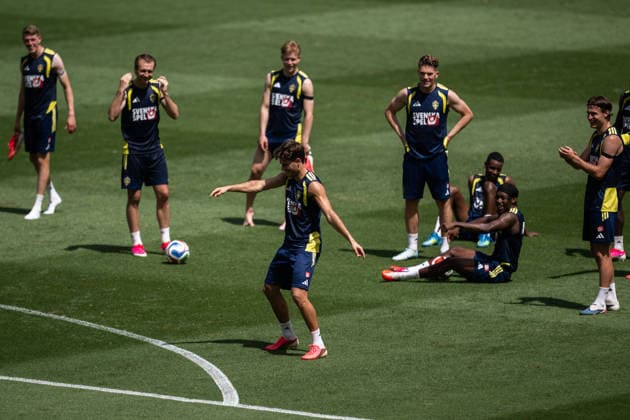 260609 Besfort Zeneli of the Swedish national football team at a training session during day -2 of the FIFA World Cup, WM, Weltmeisterschaft, Fussball 2026 on June 9, 2026 in Dallas. Photo: Petter Arvidson BILDBYRAN kod PA PA1225 fotboll football soccer fotball vm fotbolls-vm fotball-vm fotbolls-vm 2026 fifa world cup 2026 träning practice training sverige sweden sverige a day -2 bbeng