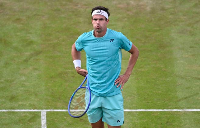 Daniel Altmaier (GER) Gestik Geste Tennis Herren BOSS Open ATP, Tennis Herren 250 Stuttgart 2026 Weissenhof BOSS Open ATP 250 Stuttgart 2026