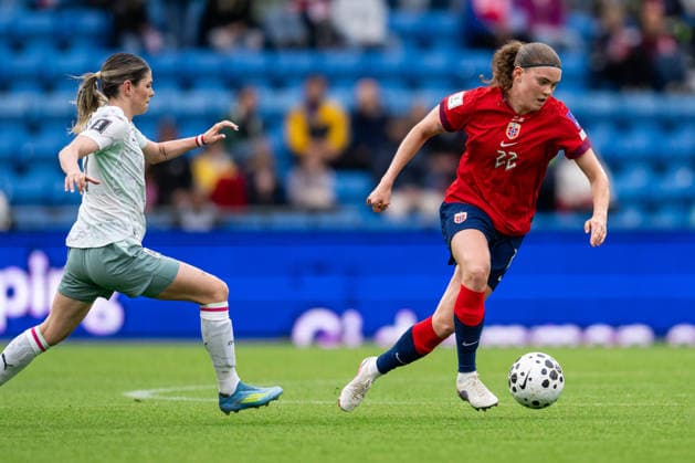 260609 Signe Gaupset of Norway during the FIFA Women s World Cup Qualifier football match between Norway and Austria on June 9, 2026 in Oslo. Photo: Marius Simensen BILDBYRAN COP 238 MM0070 bbeng fotball soccer football fotboll FIFA World Cup, WM, Weltmeisterschaft, Fussball qualifiers vm-kvalifisering kvinner vm kvalik landskamp dam norge norway austria osterrike
