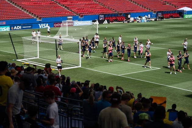 260609 Players of the Swedish national football team at a training session during day -2 of the FIFA World Cup, WM, Weltmeisterschaft, Fussball 2026 on June 9, 2026 in Dallas. Photo: Petter Arvidson BILDBYRAN kod PA PA1225 fotboll football soccer fotball vm fotbolls-vm fotball-vm fotbolls-vm 2026 fifa world cup 2026 träning practice training sverige sweden sverige a day -2 bbeng publik