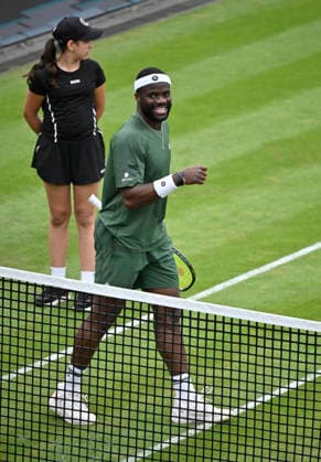 Frances Tiafoe (USA) Jubel, Freude, Emotion, emotional, jubelt, Glueck, gluecklich, ueber Matchgewinn Gestik Geste Tennis Herren BOSS Open ATP, Tennis Herren 250 Stuttgart 2026 Weissenhof BOSS Open ATP 250 Stuttgart 2026