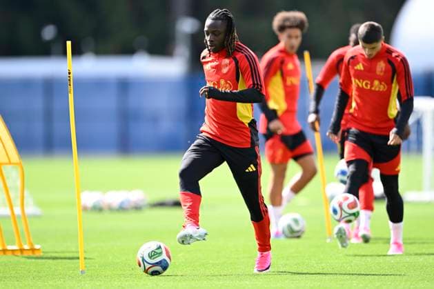 Belgian national football team - FIFA World Cup, WM, Weltmeisterschaft, Fussball 2026 - media activities 09 06 2026 RENTON, UNITED STATES OF AMERICA - JUNE 09 : Doku Jeremy forward of Belgium pictured during a training session of the Belgian national football team during the FIFA World Cup 2026 on June 9, 2026 in Renton, United States of America, 09 06 2026 Renton United States of America  Copyright: xNicoxVereeckenx