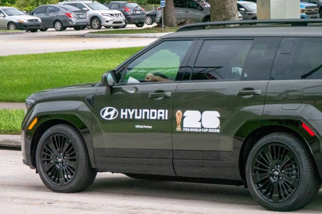 June 9, 2026, Boca Raton, Fl, USA: A Hyundai FIFA World Cup, WM, Weltmeisterschaft, Fussball 2026 partner vehicle is seen outside FAU Stadium in Boca Raton, Florida, on Tuesday as CuraoÂßao held a closed training session ahead of its firstÃ¢â‚¬˜ever World Cup match against Germany. Boca Raton USA - ZUMAc343 20260609_znp_c343_001 Copyright: xChrisxBeckettx