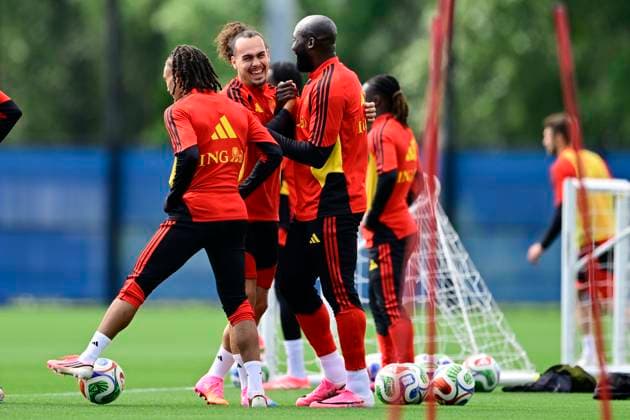 Belgian national football team - FIFA World Cup, WM, Weltmeisterschaft, Fussball 2026 - media activities 09 06 2026 RENTON, UNITED STATES OF AMERICA - JUNE 09 : Moreira Da Silva Diego defender of Belgium, Theate Arthur defender of Belgium and Lukaku Romelu forward of Belgium pictured during a training session of the Belgian national football team during the FIFA World Cup 2026 on June 9, 2026 in Renton, United States of America, 09 06 2026 Renton United States of America  Copyright: xJanxDexMeuleneirx