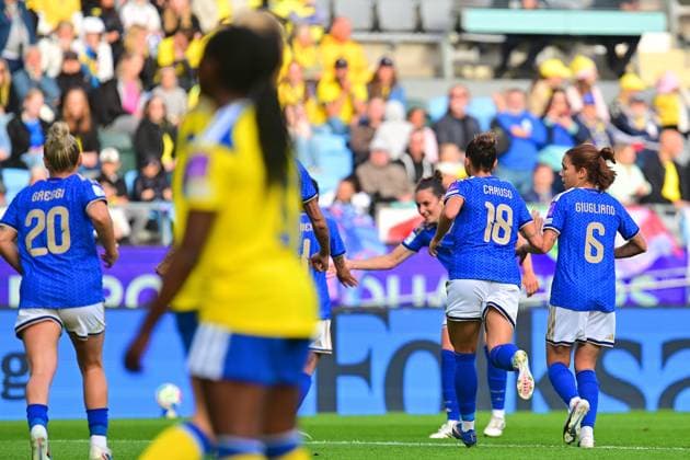 Gamla Ullevi GOTHENBURG, SWEDEN - JUNE 9: Italy celebrates goal during the World Cup 2027 qualifier match between Sweden and Italy at Gamla Ullevi on June 9, 2026 in Gothengurg, Sweden. (Peter Sonander SPP)  Copyright: xx spp-en-PeSo-20260609_SPP_PeterSonander_7357