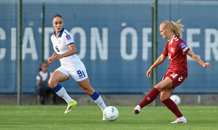 SERBIA vs DENMARK SOFIE BREDGAARD, football player of Denmark, during the match against Serbia, at Sports Center of FA of Serbia. Stara Pazova, 09.06.2026. photo: Nebojsa Parausic FOOTBALL, SERBIA, DENMARK, WOMEN Stara Pazova Sports Center of FA of Serbia Serbia Copyright: xNebojsaxParausicx xMNxPressx