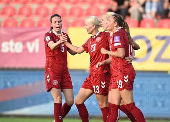 SERBIA vs DENMARK Football players of Denmark, celebrates goal during the match against Serbia, at Sports Center of FA of Serbia. Stara Pazova, 09.06.2026. photo: Nebojsa Parausic FOOTBALL, SERBIA, DENMARK, WOMEN Stara Pazova Sports Center of FA of Serbia Serbia Copyright: xNebojsaxParausicx xMNxPressx