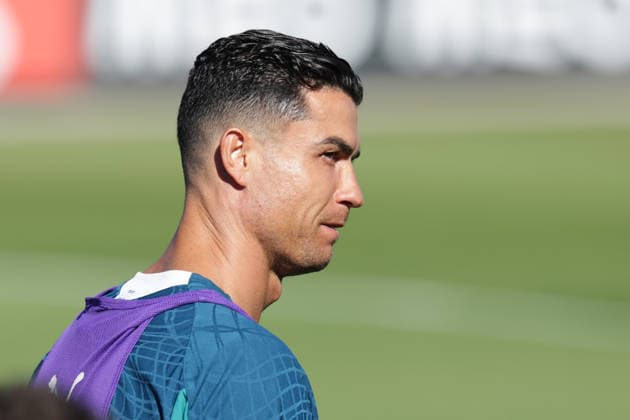 Training of the Portuguese national football team in the football city of Oeiras - Portugal, June 9, 2026, in Alges, Portugal. Cristiano Ronaldo (Portugal ,7)