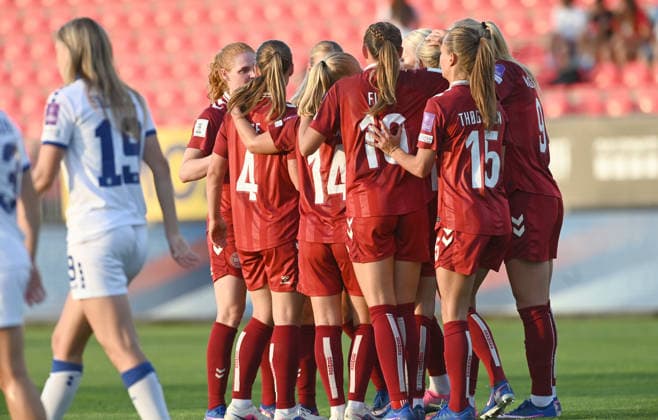 SERBIA vs DENMARK Football players of Denmark, celebrates goal during the match against Serbia, at Sports Center of FA of Serbia. Stara Pazova, 09.06.2026. photo: Nebojsa Parausic FOOTBALL, SERBIA, DENMARK, WOMEN Stara Pazova Sports Center of FA of Serbia Serbia Copyright: xNebojsaxParausicx xMNxPressx
