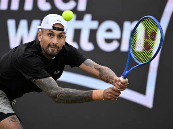 Nick Kyrgios (AUS) Aktion Tennis Herren BOSS Open ATP, Tennis Herren 250 Stuttgart 2026 Weissenhof BOSS Open ATP 250 Stuttgart 2026