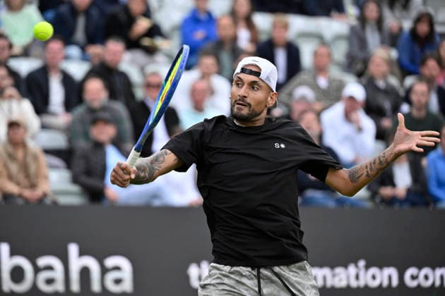 Nick Kyrgios (AUS) Aktion Tennis Herren BOSS Open ATP, Tennis Herren 250 Stuttgart 2026 Weissenhof BOSS Open ATP 250 Stuttgart 2026