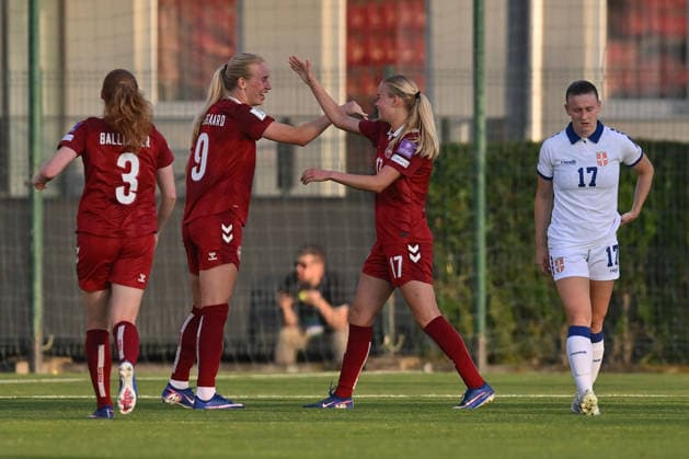 SERBIA vs DENMARK AMALIE VANGSGAARD and KATHRINE MOLLER KUHL football Serbia vs Denmar UEFA European Championship, EM, Europameisterschaft qualifzing match at sports center FSS, Stara Pazova 09.06.2026 Foto: FOOTBALL, SERBIA, DENMARK, UEFA EUROPEAN CHAMPIONSHIP QUALIFICATIONS, WOMEN Stara Pazova Sports center Stara Pazova Serbia Copyright: xMarkoxMetlas xMNxPressx