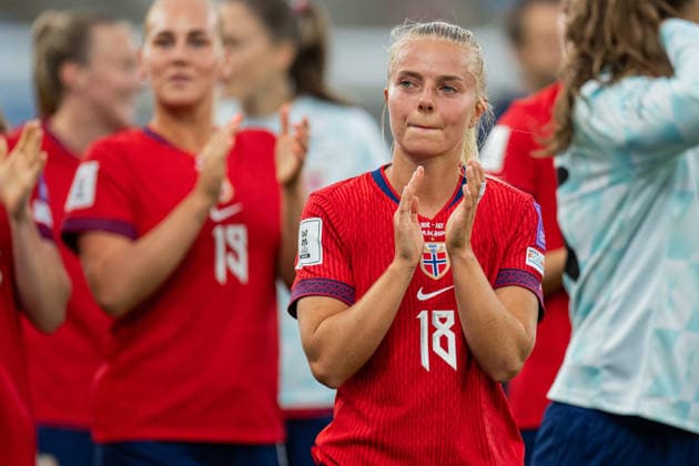 260609 Emilie Woldvik of Norway after the FIFA Women s World Cup Qualifier football match between Norway and Austria on June 9, 2026 in Oslo. Photo: Jon Olav Nesvold BILDBYRAN COP 217 MM0070 bbeng fotball soccer football fotboll FIFA World Cup, WM, Weltmeisterschaft, Fussball qualifiers vm-kvalifisering kvinner vm kvalik landskamp dam norge norway austria osterrike