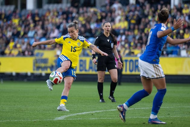 260609 Julia Zigiotti Olme of Sweden during the FIFA Women s World Cup Qualifier football match between Sweden and Italy on June 9, 2026 in Gothenburg. Photo: Mathias Bergeld BILDBYRAN kod MB CS0935 fotboll football soccer fotball vm-kval kval fifa womens world cup qualifier qualifier sverige sweden italien italy dam bbeng