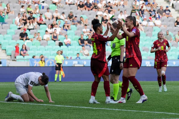 09.06.2026, xgrfx, Fussball WM Qualifikation Frauen, Slowenien - Deutschland v.l. Tor, Shekiera Martinez zum 0:2 (Deutsche Frauennationalmannschaft) (DFL DFB REGULATIONS PROHIBIT ANY USE OF PHOTOGRAPHS as IMAGE SEQUENCES and or QUASI-VIDEO) Ljubljana