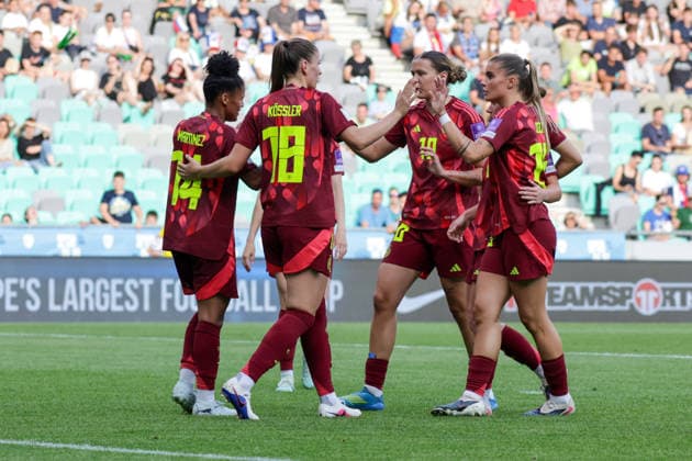 09.06.2026, xgrfx, Fussball WM Qualifikation Frauen, Slowenien - Deutschland v.l. Tor, Shekiera Martinez zum 0:2 (Deutsche Frauennationalmannschaft) (DFL DFB REGULATIONS PROHIBIT ANY USE OF PHOTOGRAPHS as IMAGE SEQUENCES and or QUASI-VIDEO) Ljubljana