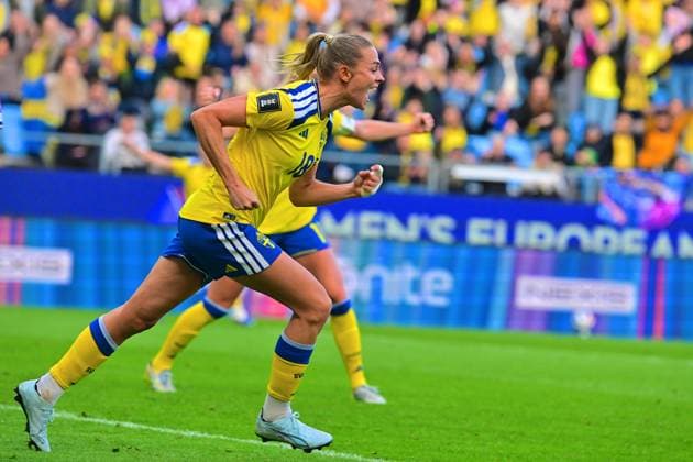 Gamla Ullevi GOTHENBURG, SWEDEN - JUNE 9: Fridolina Rolfo of Sweden celebrates goal during the World Cup 2027 qualifier match between Sweden and Italy at Gamla Ullevi on June 9, 2026 in Gothengurg, Sweden. (Peter Sonander SPP)  Copyright: xPeterxSonander SPPx Sportspressphoto_SPR164061