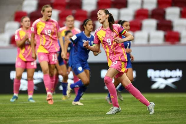Caroline Weir of Scotland Women scores the sides third goal to make it 1-3 Israel Women v Scotland Women, FIFA 2027 Women s World Cup Qualifying, Football, Bozsnik Arena, Budapest, Hungary - 09 Jun 2026Budapest Bozsnik Arena Hungary EDITORIAL USE ONLY No use with unauthorised audio, video, data, fixture lists, club league logos or live services. Online in-match use limited to 120 images, no video emulation. No use in betting, games or single club league player publications.  Copyright: xNikolaxKrstic Shutterstockx 16911191bf