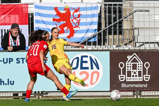 SOCCER WOMEN UEFA QUALIFIERS B4 MD6 LUXEMBURG VS BELGIUM Zenia Mertens (16) of Belgium pictured during a women football game between the national teams of Luxemburg and Belgium , called the Red Flames , on the sixth match day in League B Group B4 in the league stage of the 2026-27 UEFA Women s European Qualifiers competition , on Tuesday 9 June 2026 in Esch-sur-Alzette , Luxemburg . PHOTO SPORTPIX Stijn Audooren Esch-sur-Alzette Stade de la Frontiere Luxemburg  Copyright: xSportpix.bex xStijnxAudoorenxStijnxAudoorenx