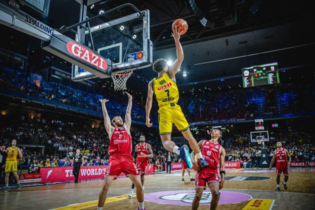 Basketball Berlin 019.06.2026 Saison 2025 2026 EasyCredit BBL 1. Bundesliga Männer, Herren Playoffs Halbfinale Spiel 5 Alba Berlin - BMA365 Bamberg Baskets Jack Kayil (Alba Berlin, No.07)