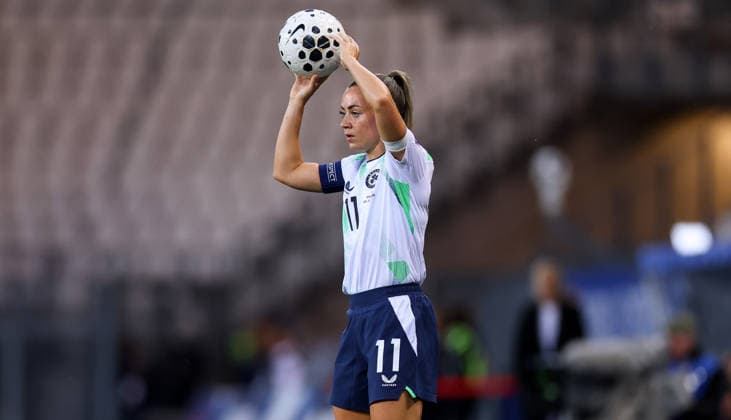 2027 FIFA Women s World Cup Qualifier, Stade des Alpes, Grenoble, France 9 6 2026 France vs Republic of Ireland Ireland s Katie McCabe Katie McCabe 9 6 2026  Copyright: x INPHO BenxBradyx BB3_9939