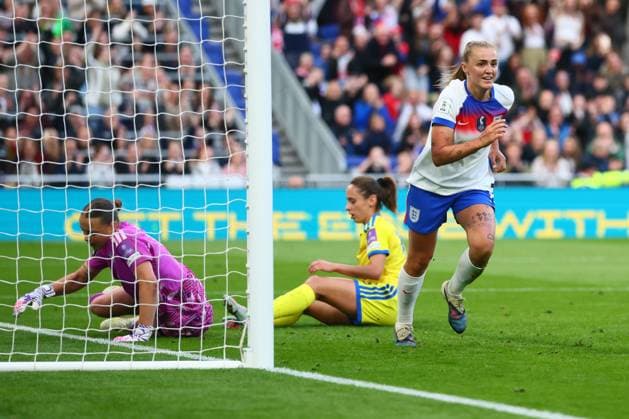 Georgia Stanway of England scores to make it 2-0 and celebrates England Women v Ukraine Women, FIFA 2027 Women s World Cup Qualifying, Football, Hill Dickinson Stadium, Liverpool, UK - 09 Jun 2026Liverpool Hill Dickinson Stadium United Kingdom EDITORIAL USE ONLY No use with unauthorised audio, video, data, fixture lists, club league logos or live services. Online in-match use limited to 120 images, no video emulation. No use in betting, games or single club league player publications.  Copyright: xPaulxCurrie Shutterstockx 16919205av