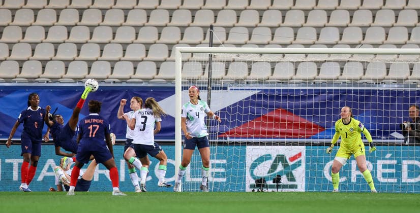 2027 FIFA Women s World Cup Qualifier, Stade des Alpes, Grenoble, France 9 6 2026 France vs Republic of Ireland France s Melvine Malard scores her sides first goal Melvine Malard scores her sides first goal 9 6 2026  Copyright: x INPHO BenxBradyx BB3_0100