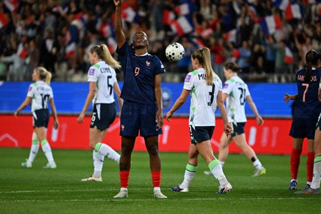 Football FÃ minin : France F vs Irlande F- qualification coupe du monde - 09 06 2026 Melvine MALARD of France scoring goal during the Women s World Cup qualifying match between France F and Irland F at Alpes stadium Grenoble on June 09 2026 , France GRENOBLEFrance  Copyright: xMouradxAllilix