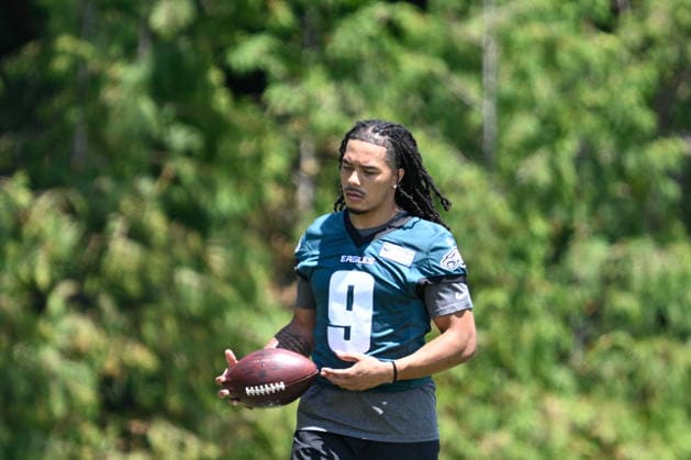 PHILADELPHIA, PA - JUNE 09: Philadelphia Eagles wide receiver Makal Lemon 9 is shown during the Philadelphia Eagles off season minicamp on June 9th, 2026 at the Jefferson Health Training Complex in Philadelphia, PA. (Photo by Terence Lewis Icon Sportswire) NFL, American Football Herren, USA JUN 09 Philadelphia Eagles Minicamp EDITORIAL USE ONLY Icon260609031