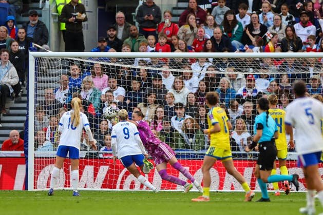 RECORD DATE NOT STATED 9th June 2026; Hill Dickinson Stadium, Liverpool, Merseyside, England; Womens World Cup Qualifier Football, England versus Ukraine; Kateryna Boklach of Ukraine Women makes a save RogerxEvans