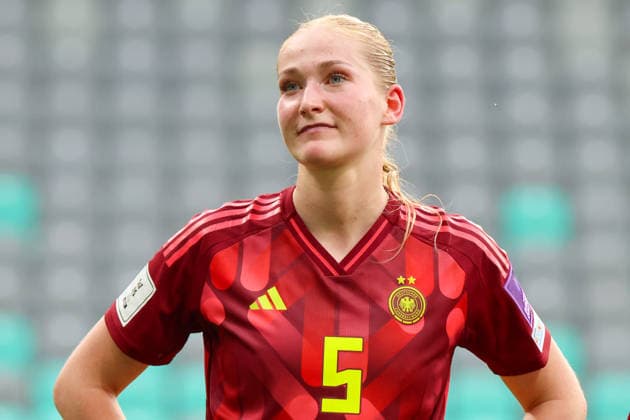 Ljubljana, Slowenien: 09.06. 2026 - Länderspiel - WM-Qualifikation der Frauen - Slowenien vs. Deutschland Im Bild: Camilla Küver Kuever (Deutschland) beim Abschlussjubel nach dem Sieg gegen Slowenien