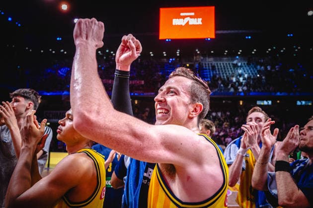 Basketball Berlin 019.06.2026 Saison 2025 2026 EasyCredit BBL 1. Bundesliga Männer, Herren Playoffs Halbfinale Spiel 5 Alba Berlin - BMA365 Bamberg Baskets Alba gewinnt Justin Bean (Alba Berlin, No.34)