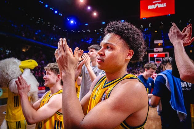 Basketball Berlin 019.06.2026 Saison 2025 2026 EasyCredit BBL 1. Bundesliga Männer, Herren Playoffs Halbfinale Spiel 5 Alba Berlin - BMA365 Bamberg Baskets Alba gewinnt Jack Kayil (Alba Berlin, No.07)