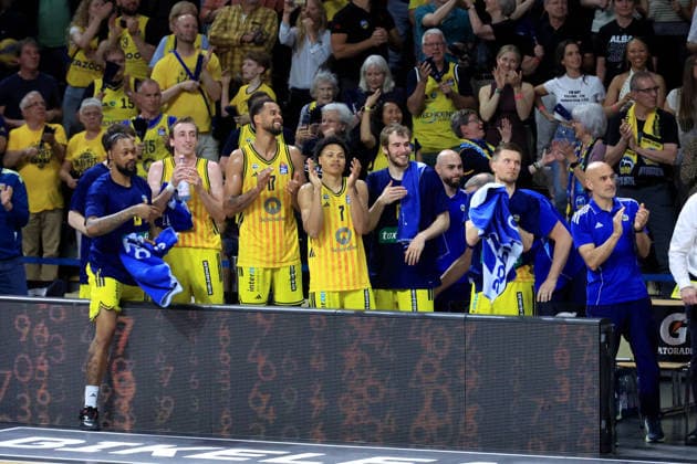 DEU, easyCredit BBL, ALBA vs. Bamberg, 09.06.2026, Max-Schmeling-Halle, Berlin, DEU, easyCredit BBL, ALBA vs. Bamberg, im Bild ALBA-Spielerbank
